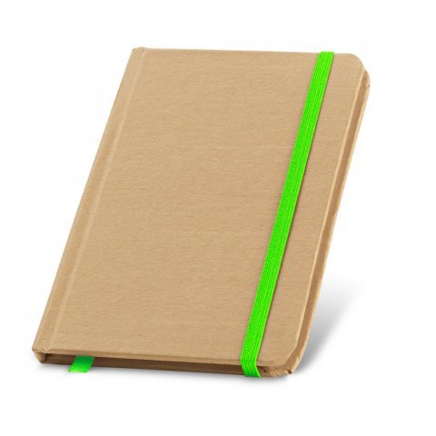 FLAUBERT. Caderno de bolso de capa dura em cart&atilde;o 100% reciclado, com p&aacute;ginas lisas recicladas - Verde claro