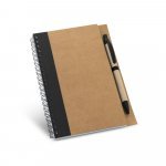 ASIMOV. Caderno B6 espiral de capa dura em cart&atilde;o, com p&aacute;ginas lisas recicladas - Preto