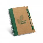 ASIMOV. Caderno B6 espiral de capa dura em cart&atilde;o, com p&aacute;ginas lisas recicladas - Verde