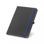 CORBIN. Caderno A5 de capa dura em c.sint&eacute;tico, com p&aacute;ginas pautadas - Azul royal