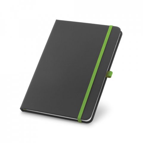 CORBIN. Caderno A5 de capa dura em c.sint&eacute;tico, com p&aacute;ginas pautadas - Verde claro
