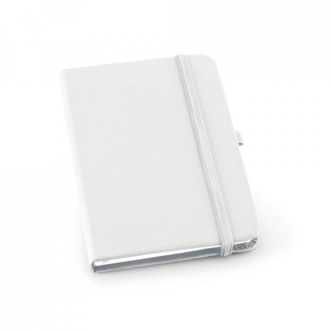 GRIMM. Caderno A6 de capa dura em c.sint&eacute;tico com p&aacute;ginas pautadas - Branco