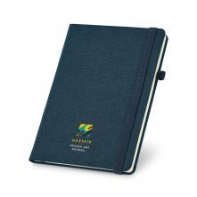 CARREY. Caderno A5 em canvas (poli&eacute;ster) com p&aacute;ginas lisas