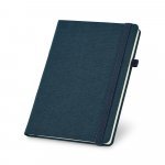 CARREY. Caderno A5 em canvas (poli&eacute;ster) com p&aacute;ginas lisas - Azul