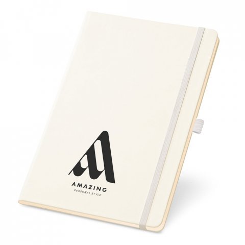 CHAMBERI A5 LN. Caderno A5 de capa dura com p&aacute;ginas pautadas - Branco