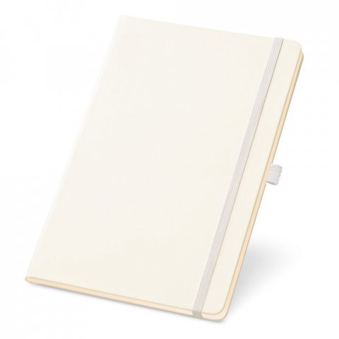 CHAMBERI A5 LN. Caderno A5 de capa dura com p&aacute;ginas pautadas - Branco