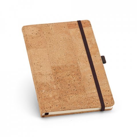 PORTEL A6. Caderno A6 de capa dura em corti&ccedil;a, com p&aacute;ginas lisas - Natural