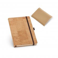 PORTEL A6. Caderno A6 de capa dura em corti&ccedil;a, com p&aacute;ginas lisas