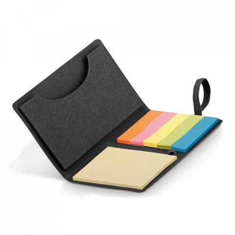 TAZY. Porta cart&otilde;es em kraft reciclado com el&aacute;stico - Preto