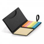 TAZY. Porta cart&otilde;es em kraft reciclado com el&aacute;stico - Preto