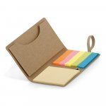 TAZY. Porta cart&otilde;es em kraft reciclado com el&aacute;stico - Natural