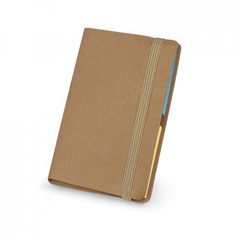 TAZY. Porta cart&otilde;es em kraft reciclado com el&aacute;stico - Natural