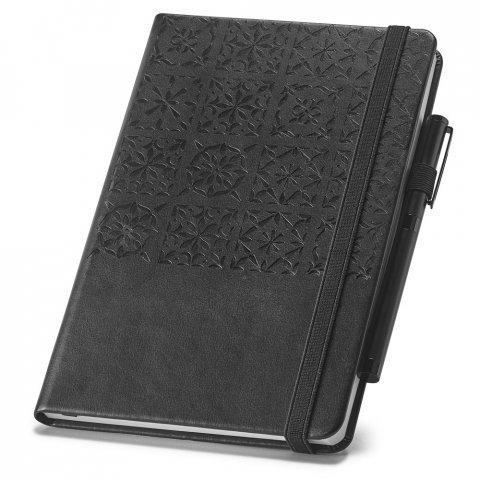 TILES NOTEBOOK. Caderno TILES A5 em C.sint&eacute;tico - Preto