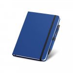 SHAW. Conjunto de caderno A5 e caneta esferogr&aacute;fica com escrita em azul - Azul royal
