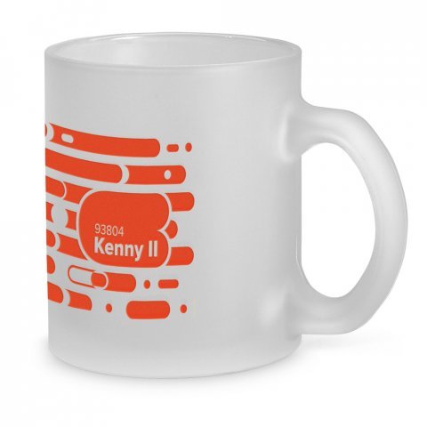 KENNY II. Caneca em vidro com efeito fosco (340 mL) - Branco