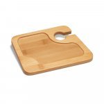 FABRIS. Prato em bambu com suporte para copo - Natural