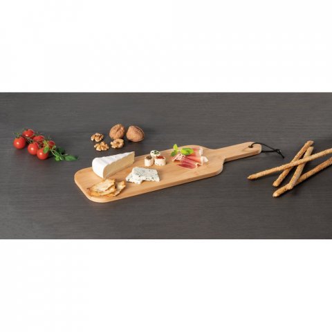 SESAME. T&aacute;bua em bambu ideal para servir aperitivos com fitas para pedurar