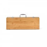 BOTTURA. Kit churrasco em estojo de bambu com 6 pe&ccedil;as em a&ccedil;o inox e bambu - Natural