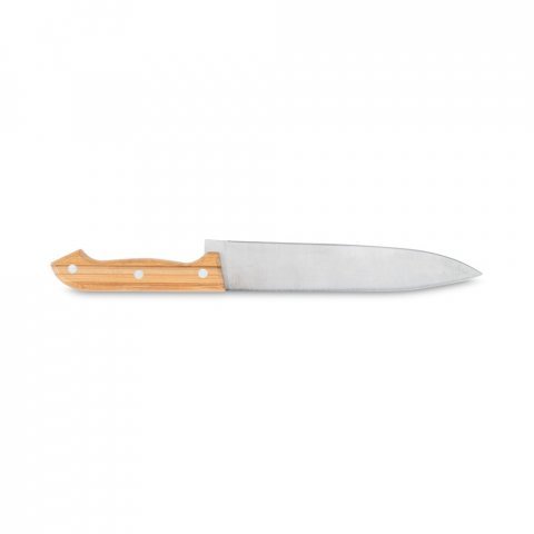 BOTTURA. Kit churrasco em estojo de bambu com 6 pe&ccedil;as em a&ccedil;o inox e bambu - Natural