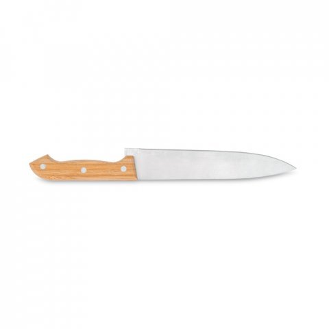 BOTTURA. Kit churrasco em estojo de bambu com 6 pe&ccedil;as em a&ccedil;o inox e bambu - Natural