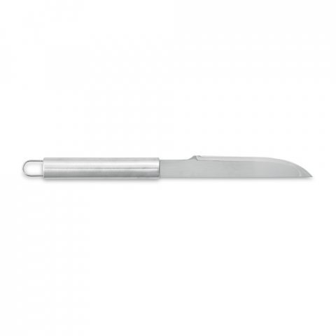 MACE. Kit churrasco em estojo de alum&iacute;nio com luva de cozinha em poli&eacute;ster e 6 utens&iacute;lios em a&ccedil;o inox - Cromado satinado