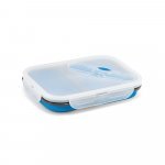 DILL. Marmita herm&eacute;tica retr&aacute;til em silicone e PP (480 e 760 mL) - Azul royal