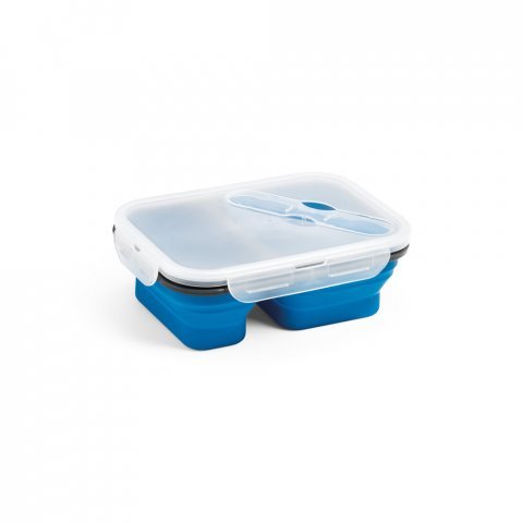 DILL. Marmita herm&eacute;tica retr&aacute;til em silicone e PP (480 e 760 mL) - Azul royal