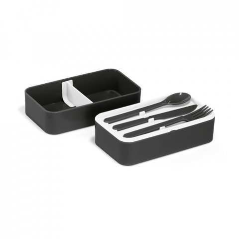 BOCUSE. Marmita em PP e PS com 2 compartimentos (680 mL cada) - Preto