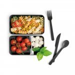 BOCUSE. Marmita em PP e PS com 2 compartimentos (680 mL cada) - Preto