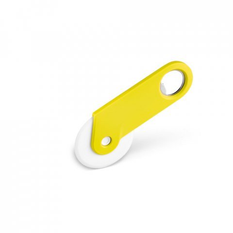TOKEV. Cortador de pizza com abridor de garrafa - Amarelo