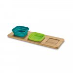 PICKLED. Base de mesa  em bambu com 3 potes em silicone - Sortido
