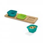 PICKLED. Base de mesa  em bambu com 3 potes em silicone - Sortido