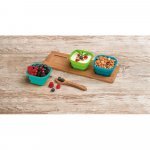 PICKLED. Base de mesa  em bambu com 3 potes em silicone