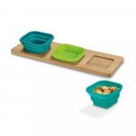 PICKLED. Base de mesa  em bambu com 3 potes em silicone