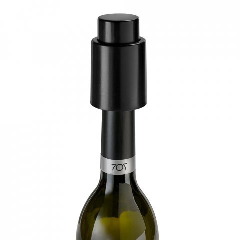 VERMENTINO. Rolha de v&aacute;cuo para garrafa em ABS - Preto