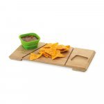PAPRIKA. Base de mesa em bambu com 2 potes retr&aacute;teis em silicone - Sortido