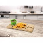 PAPRIKA. Base de mesa em bambu com 2 potes retr&aacute;teis em silicone