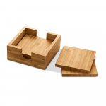 GAUTHIER. Conjunto de 4 porta copos em bambu - Natural