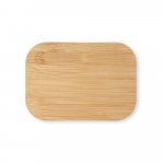 SHINO. Lancheira. Marmita em a&ccedil;o inox e tampa em bambu 800 mL - Natural