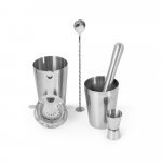 BRAMBLE. Set de coquetel com 6 pe&ccedil;as em a&ccedil;o inox - Cromado