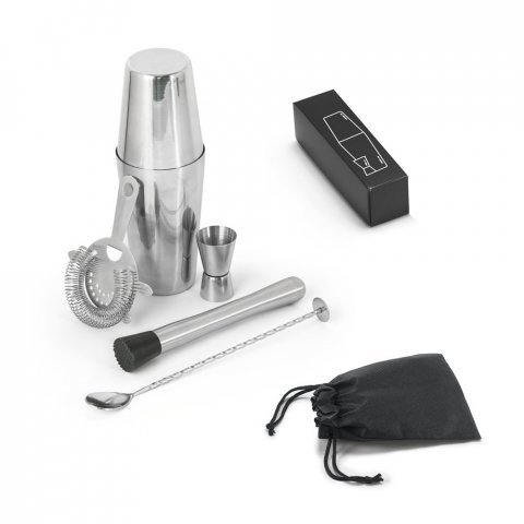 BRAMBLE. Set de coquetel com 6 pe&ccedil;as em a&ccedil;o inox