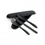 TAHINI. Conjunto de 3 talheres em fibra de bambu (60%) e PP (40%) - Preto