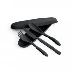 TAHINI. Conjunto de 3 talheres em fibra de bambu (60%) e PP (40%) - Preto