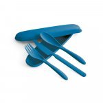 TAHINI. Conjunto de 3 talheres em fibra de bambu (60%) e PP (40%) - Azul