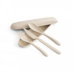TAHINI. Conjunto de 3 talheres em fibra de bambu (60%) e PP (40%) - Natural claro