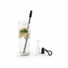 ZAMBA. Conjunto de canudo em a&ccedil;o inox e escova de limpeza