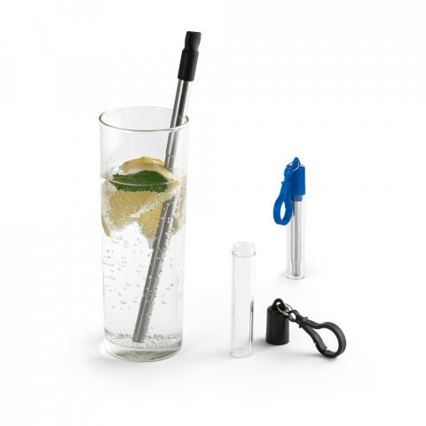 ZAMBA. Conjunto de canudo em a&ccedil;o inox e escova de limpeza