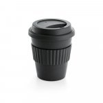 CUPPA. Copo de viagem em fibra de bambu (60%) e PP (40%) com tampa - Preto