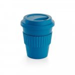 CUPPA. Copo de viagem em fibra de bambu (60%) e PP (40%) com tampa - Azul