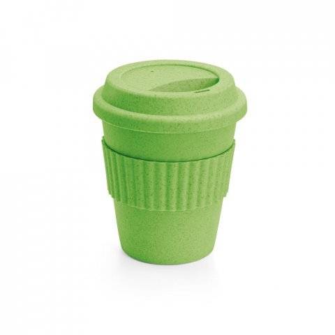 CUPPA. Copo de viagem em fibra de bambu (60%) e PP (40%) com tampa - Verde claro